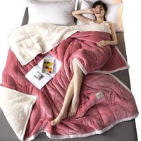 HKM-641427 Plush Coral Fleece Blanket - Soft & Warm Twin Size Throw for All Seasons