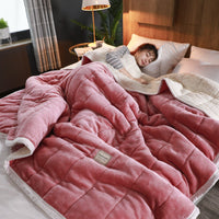 HKM-641427 Plush Coral Fleece Blanket - Soft & Warm Twin Size Throw for All Seasons