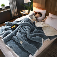HKM-641427 Plush Coral Fleece Blanket - Soft & Warm Twin Size Throw for All Seasons