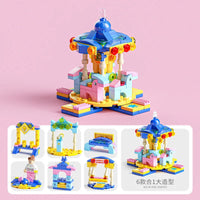 HKM-641491 6 in 1 Building Blocks Cement Mixer Mini Loader Truck Toy Set for Kids Ages 2 and Up