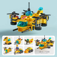 HKM-641491 6 in 1 Building Blocks Cement Mixer Mini Loader Truck Toy Set for Kids Ages 2 and Up