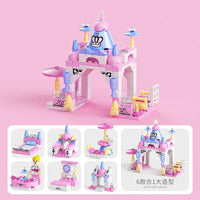 HKM-641491 6 in 1 Building Blocks Cement Mixer Mini Loader Truck Toy Set for Kids Ages 2 and Up