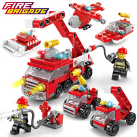 HKM-641491 6 in 1 Building Blocks Cement Mixer Mini Loader Truck Toy Set for Kids Ages 2 and Up