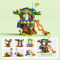 HKM-641491 6 in 1 Building Blocks Cement Mixer Mini Loader Truck Toy Set for Kids Ages 2 and Up