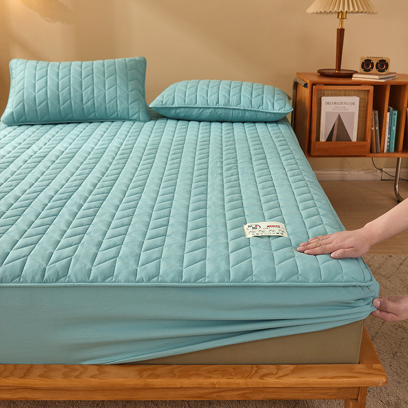 HKM-641491 Striped and Checkered Fitted Sheet Set in Soybean Fiber - Various Sizes Available