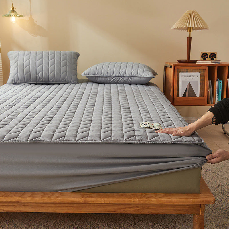 HKM-641491 Striped and Checkered Fitted Sheet Set in Soybean Fiber - Various Sizes Available