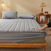 HKM-641491 Striped and Checkered Fitted Sheet Set in Soybean Fiber - Various Sizes Available