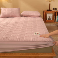 HKM-641491 Striped and Checkered Fitted Sheet Set in Soybean Fiber - Various Sizes Available