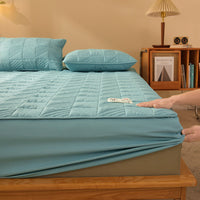 HKM-641491 Striped and Checkered Fitted Sheet Set in Soybean Fiber - Various Sizes Available