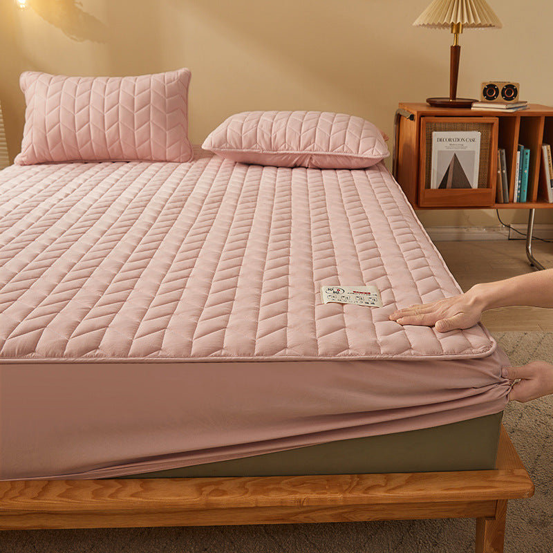 HKM-641491 Striped and Checkered Fitted Sheet Set in Soybean Fiber - Various Sizes Available