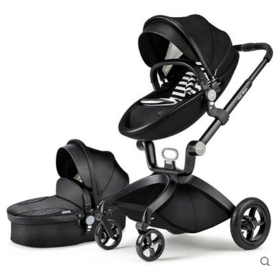 KTX-641683 Luxury 3-in-1 PU Leather Baby Stroller with High Landscape Design