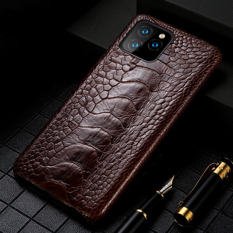 HKM-641747 Natural Ostrich Foot Leather Half Pack for iPhone 11, iPhone 11 Pro, iPhone 11 Pro Max, and More