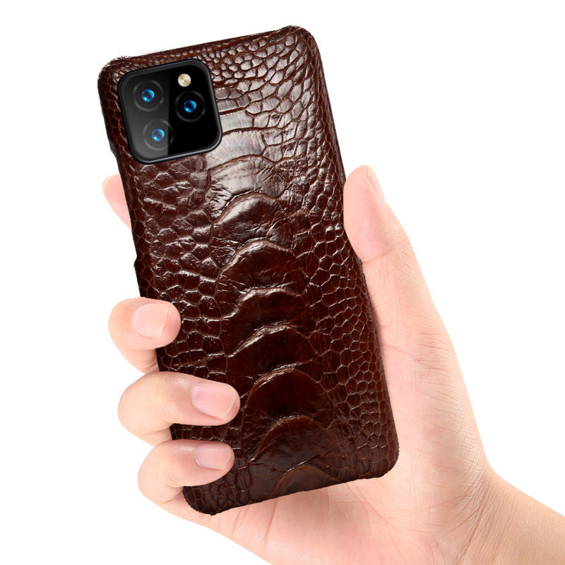 HKM-641747 Natural Ostrich Foot Leather Half Pack for iPhone 11, iPhone 11 Pro, iPhone 11 Pro Max, and More