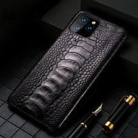 HKM-641747 Natural Ostrich Foot Leather Half Pack for iPhone 11, iPhone 11 Pro, iPhone 11 Pro Max, and More