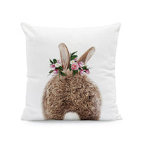 HKM-641875 Easter Cartoon Rabbit Print Plush Pillow Cover, 45x45cm Cushion Case
