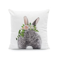HKM-641875 Easter Cartoon Rabbit Print Plush Pillow Cover, 45x45cm Cushion Case