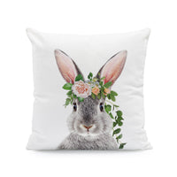 HKM-641875 Easter Cartoon Rabbit Print Plush Pillow Cover, 45x45cm Cushion Case