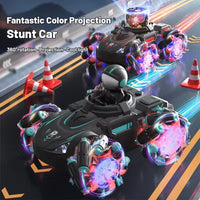 HKM-642067 Colorful Projection Stunt Car with Lights and Music, 360° Rotation, Remote Control, Suitable for Ages 5 and Up