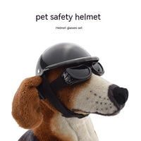 HKM-642131 Casual Monochrome PET Helmet with Glasses for Dogs and Cats - Available in Sizes S, M, L