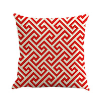 HKM-642195 Geometric Abstract Linen Cushion Cover 45x45cm - Modern Office Pillowcase