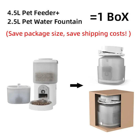 KTX-642259 Automatic 2-in-1 Pet Water Dispenser and Food Feeder with Camera and Microchip Technology
