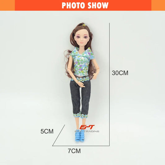 HKM-642451 12 Inch Educational Doll with Beauty Set for Kids Ages 2-7, Vinyl Material, Includes Accessories