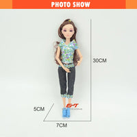 HKM-642451 12 Inch Educational Doll with Beauty Set for Kids Ages 2-7, Vinyl Material, Includes Accessories