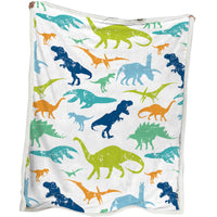 HKM-642643 Cute Dinosaur Sherpa Fleece Blanket – Soft, Warm Multi-Purpose Throw for Sofa, Office, Camping
