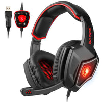 HKM-642707 7.1 Surround Sound Computer Headset with Reflective Microphone and Noise Isolation
