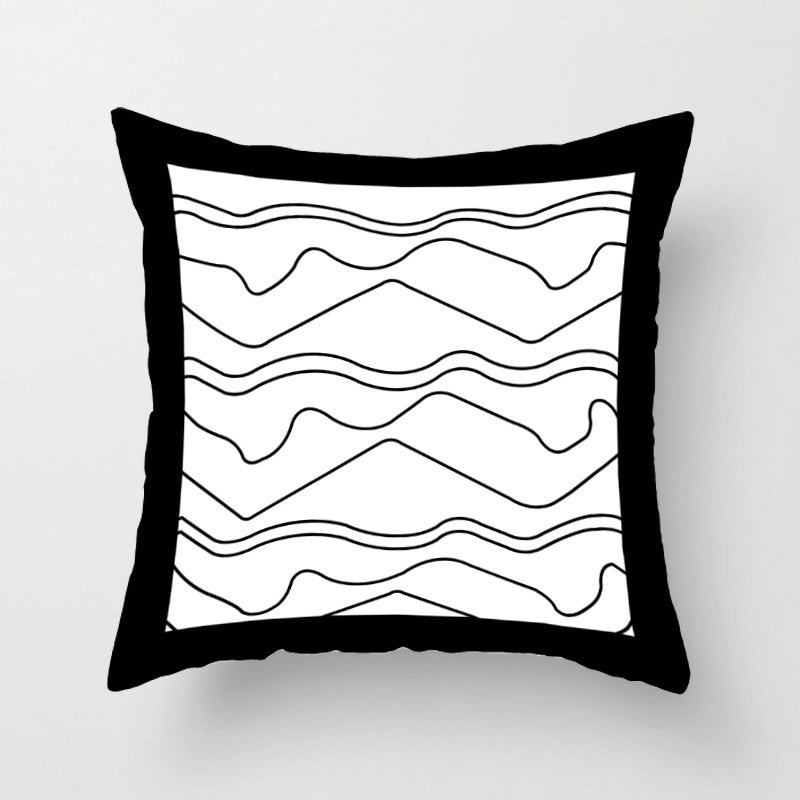 HKM-642707 Geometric Patterned Light Luxury Waist Cushion Pillowcase - Multiple Designs Available