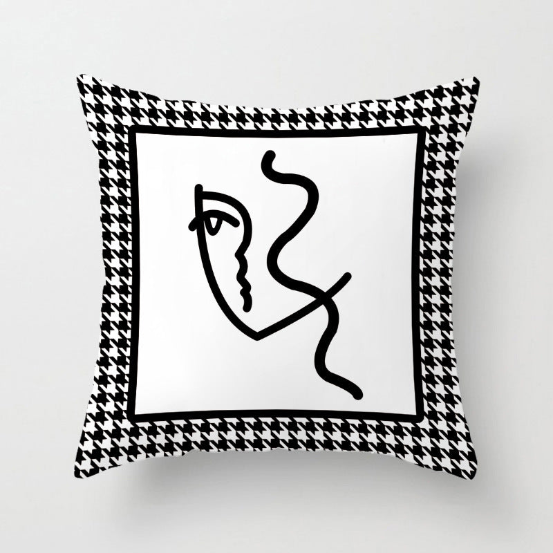 HKM-642707 Geometric Patterned Light Luxury Waist Cushion Pillowcase - Multiple Designs Available
