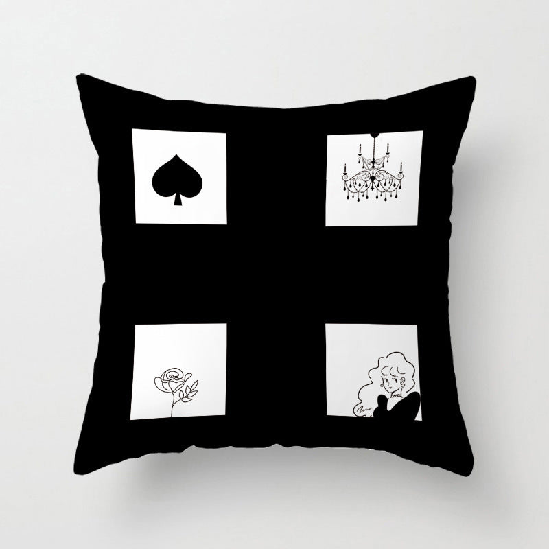 HKM-642707 Geometric Patterned Light Luxury Waist Cushion Pillowcase - Multiple Designs Available