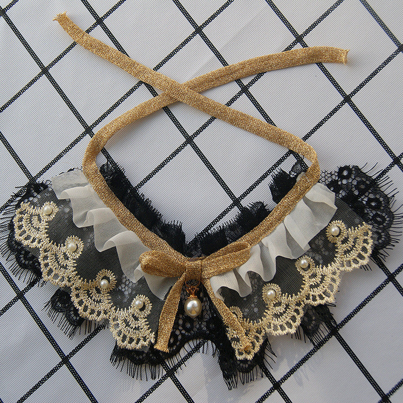 HKM-642963 Lace Triangle Scarf for Cats and Dogs in Color-Matching Design - Princess Style