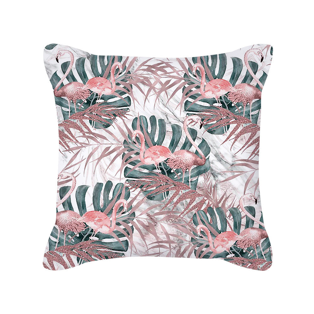 HKM-643027 Nordic Style Rose Gold Pink Geometric Square Cushion Cover - Soft Brushed Cloth, 45x45cm