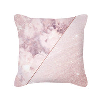 HKM-643027 Nordic Style Rose Gold Pink Geometric Square Cushion Cover - Soft Brushed Cloth, 45x45cm