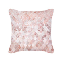 HKM-643027 Nordic Style Rose Gold Pink Geometric Square Cushion Cover - Soft Brushed Cloth, 45x45cm