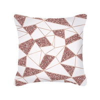 HKM-643027 Nordic Style Rose Gold Pink Geometric Square Cushion Cover - Soft Brushed Cloth, 45x45cm