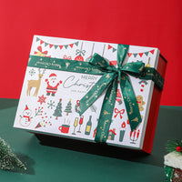 HKM-643091 Christmas Gift Box - Folding White Santa Claus Packaging for Ornaments & Small Gifts, 29x22x10.5cm