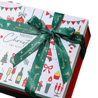 HKM-643091 Christmas Gift Box - Folding White Santa Claus Packaging for Ornaments & Small Gifts, 29x22x10.5cm