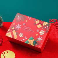 HKM-643091 Christmas Gift Box - Folding White Santa Claus Packaging for Ornaments & Small Gifts, 29x22x10.5cm