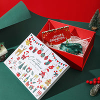 HKM-643091 Christmas Gift Box - Folding White Santa Claus Packaging for Ornaments & Small Gifts, 29x22x10.5cm