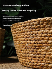 HKM-643091 Handmade Straw Cat Nest with Summer Cool Mat - Double-Sided Design for Cats and Small Dogs