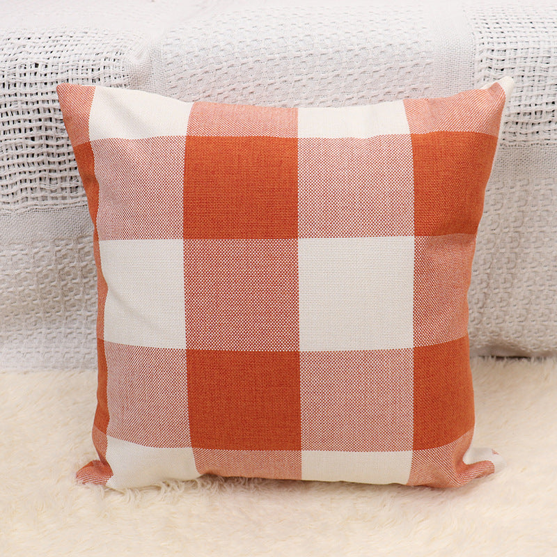 HKM-643091 Plaid Decorative Pillow Cover for Sofa - Modern Design, Multiple Sizes Available