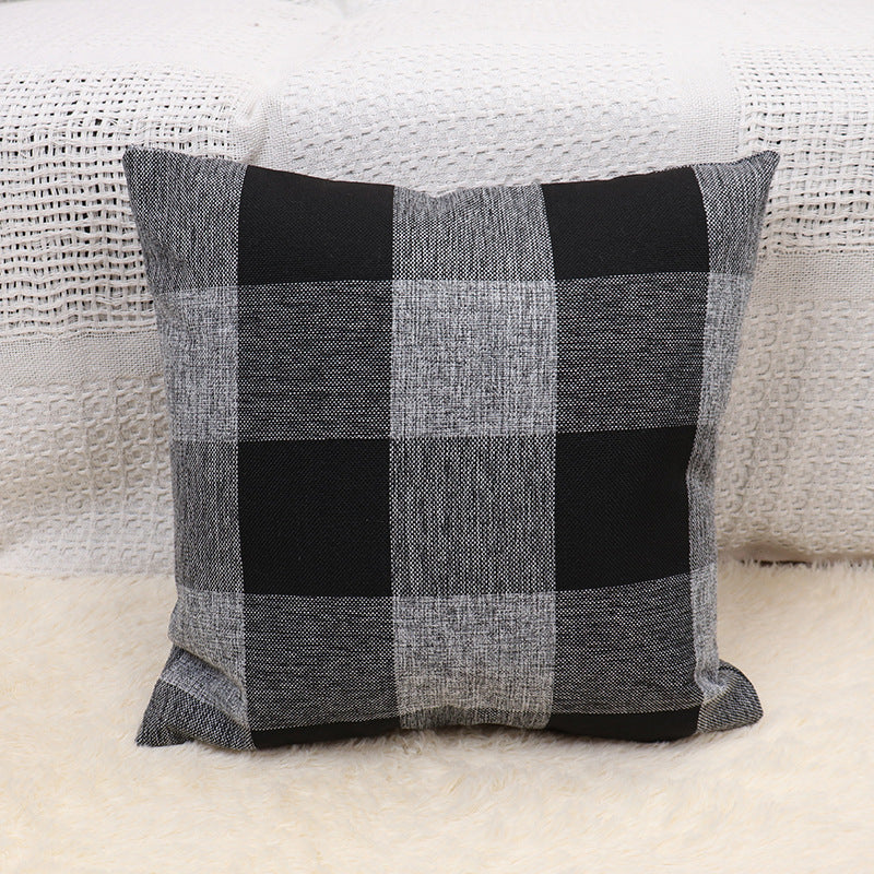 HKM-643091 Plaid Decorative Pillow Cover for Sofa - Modern Design, Multiple Sizes Available