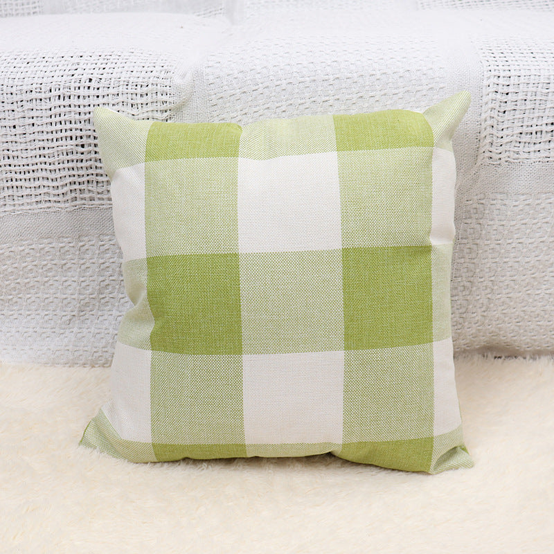 HKM-643091 Plaid Decorative Pillow Cover for Sofa - Modern Design, Multiple Sizes Available