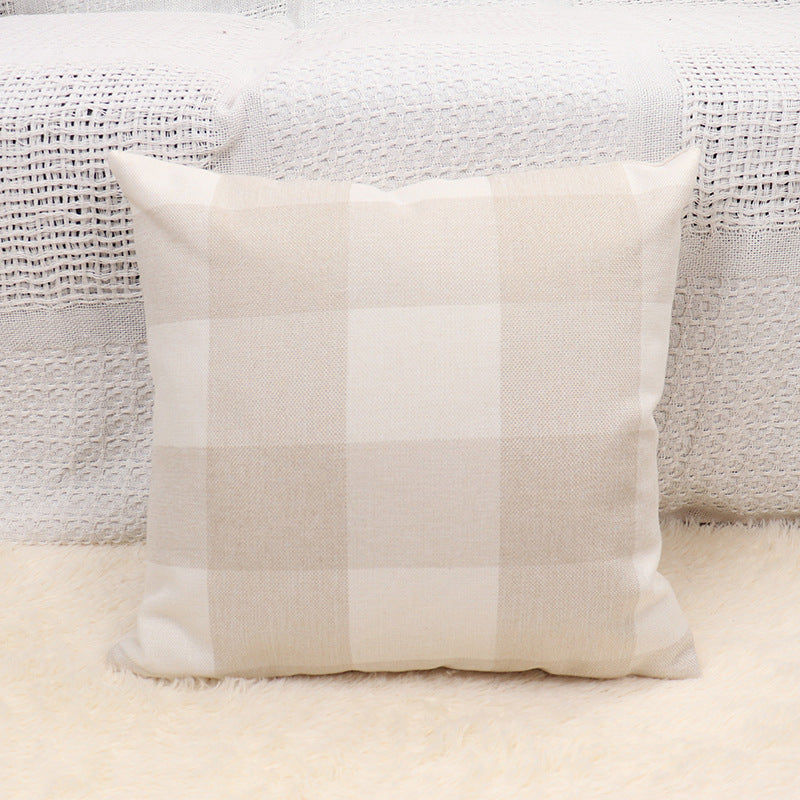 HKM-643091 Plaid Decorative Pillow Cover for Sofa - Modern Design, Multiple Sizes Available