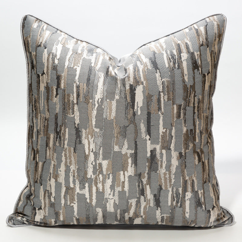 HKM-643347 Jacquard Stripe Pillowcase for Office and Home Use - Modern Polyester Cushion Cover