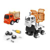 HKM-643603 Diy Assembly Animal Transport Truck Set for Kids - Self-Assembling Friction Cars for Engaging Play