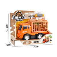 HKM-643603 Diy Assembly Animal Transport Truck Set for Kids - Self-Assembling Friction Cars for Engaging Play