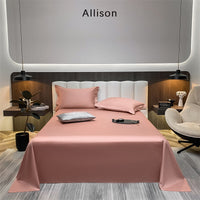HKM-643603 Long-Staple Cotton Solid Color Flat Bed Sheet - 245x265cm, 100 Thread Count, Twill Weave